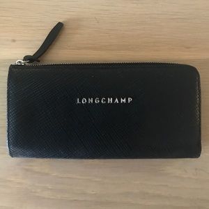 Longchamp black leather wallet